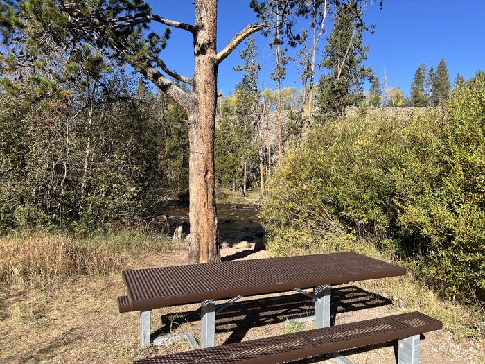 A photo of Site 3 of Loop EFBR at East Fork Bear River Campground (Uinta-Wasatch-Cache National Forest, UT) with Picnic Table, Waterfront