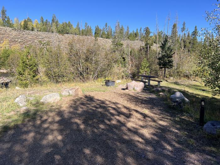 A photo of Site 6 of Loop EFBR at East Fork Bear River Campground (Uinta-Wasatch-Cache National Forest, UT) with Picnic Table, Fire Pit