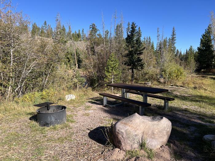 A photo of Site 6 of Loop EFBR at East Fork Bear River Campground (Uinta-Wasatch-Cache National Forest, UT) with Picnic Table, Fire Pit