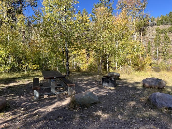 A photo of Site 2 of Loop BEAR at Bear River Campground (Uinta-Wasatch-Cache National Forest, UT) with Picnic Table, Fire Pit