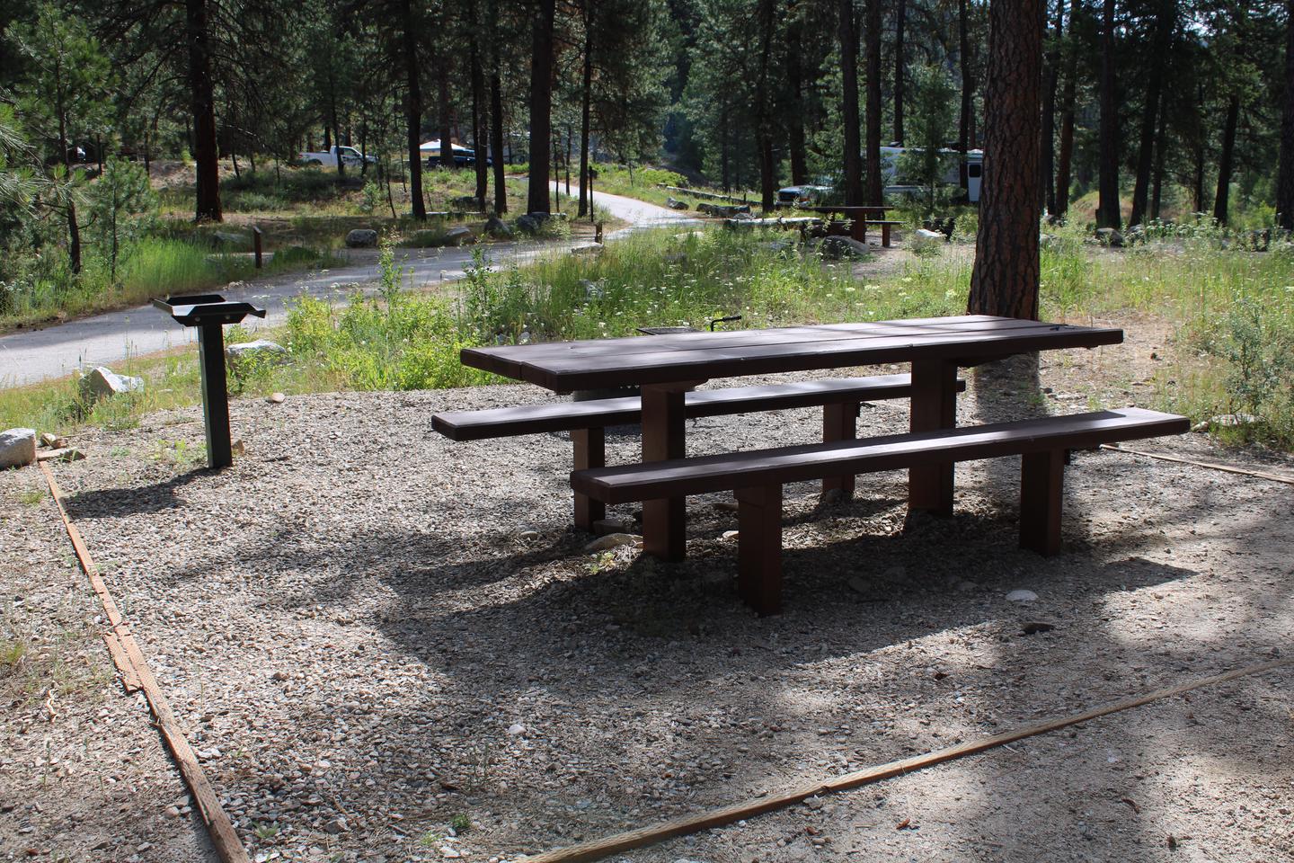 Site picnic table, in the shadeSite picnic table