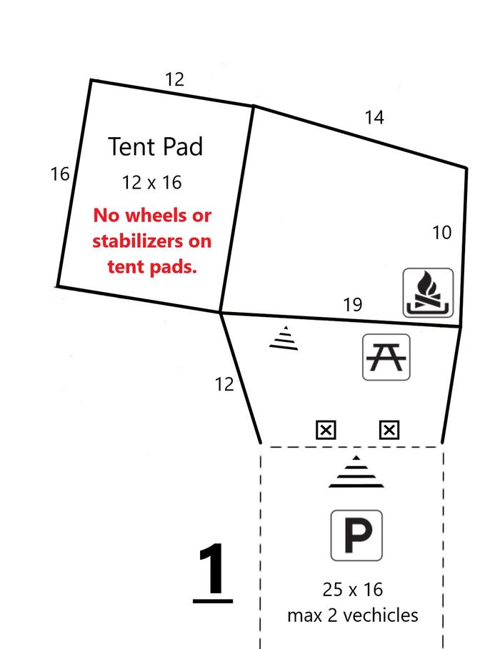 Site #1 Layoutline drawing of site dimensions 