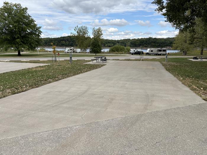 A photo of Site W74 of Loop WOVC at West Overlook Campground with Picnic Table, Electricity Hookup, Fire Pit, Shade, Water Hookup