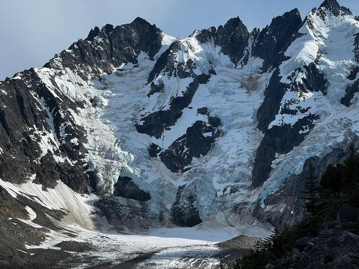 View of Laughton Glacier from a short walk behind cabin