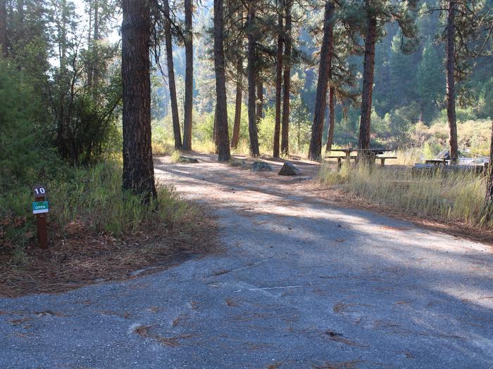 Site 10 partially shadedSite 10 trailer pad, Mountain View Campground, Boise National Forest