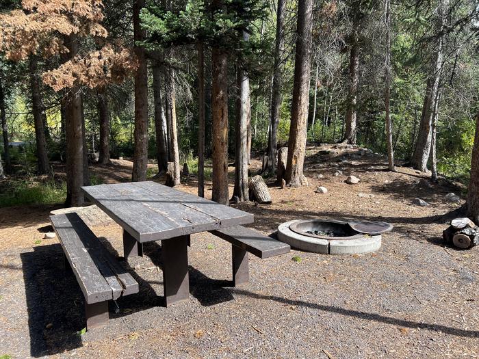 Ledgefork 52 picnic table and fire ring