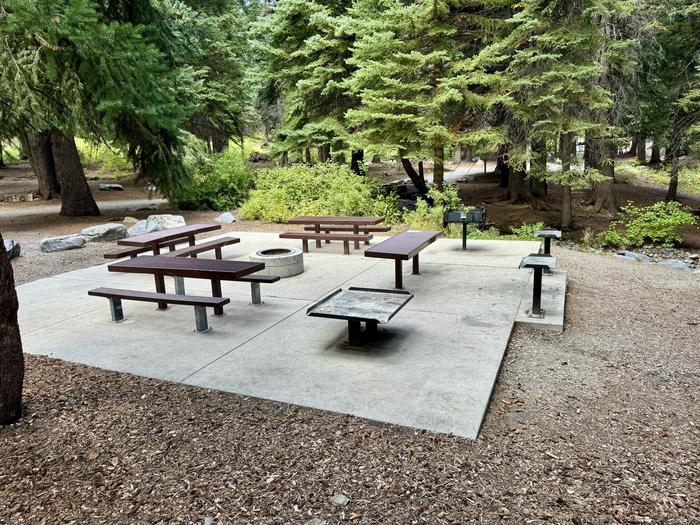 A photo of Site Group Site 1/2 of Loop TIMPOONEKE at TIMPOONEKE with Picnic Table, Fire Pit