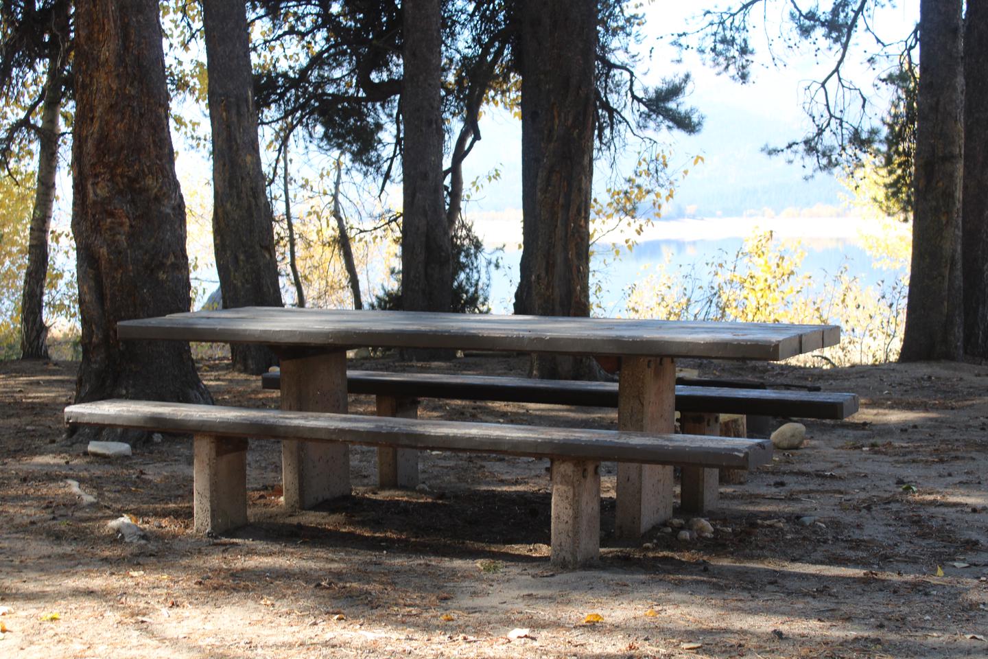 Howers picnic table partially shadedPicnic table