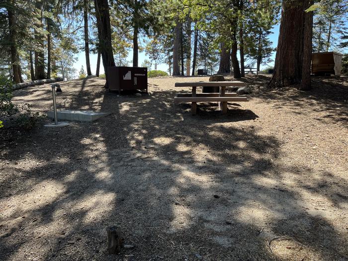 Overview of campsite with ash bin and another campsite in backgroundOverview of campsite