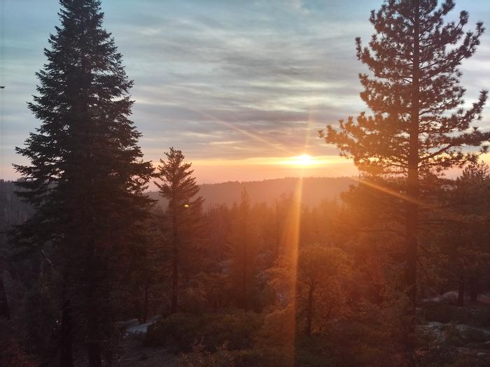 Sunset over ridge in Sunset Campground