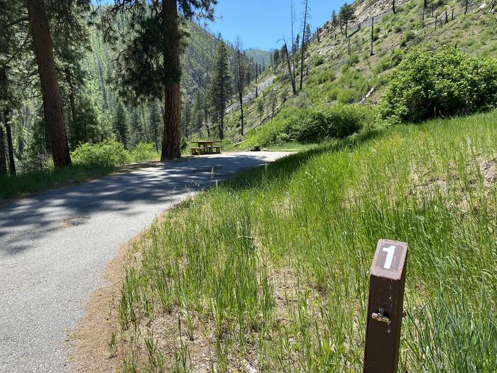 Site 1 postSite 1, Pine Flats Campground, Boise National Forest