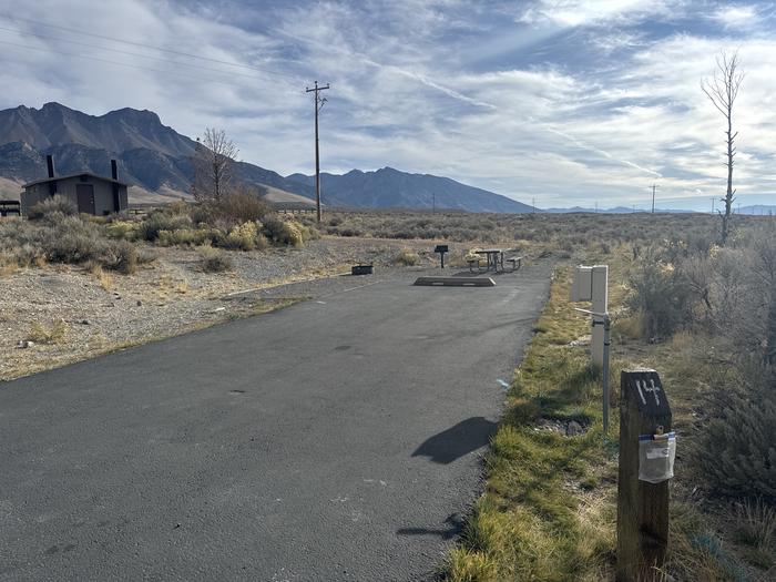 A photo of Site RV Site 14 of Loop Grouse Loop at Joe T. Fallini Recreation Site with Picnic Table, Electricity Hookup, Fire Pit, Water Hookup