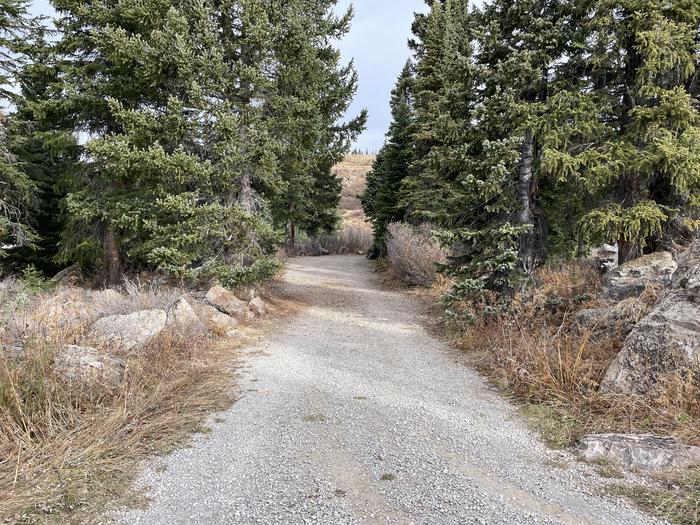 A photo of Site 19 at Deep Lake Campground with Picnic Table, Fire Pit, Shade