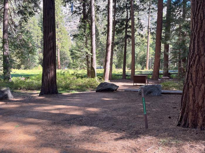 Scene showing full campsite, parking pad and post with the number 50 on itSite #50 Parking Pad
