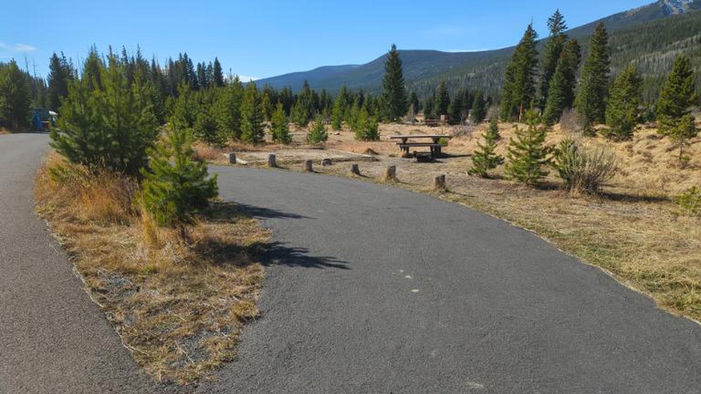 A photo of Site 74 of Loop D at Rocky Mountain National Park Timber Creek CampgroundSite 74 is a pull-through site.