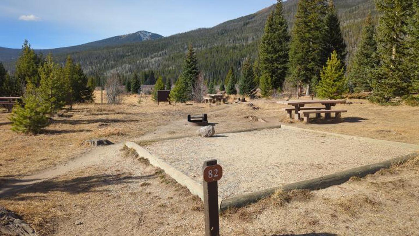 A photo of Site 82 of Loop D at Rocky Mountain National Park Timber Creek Campground