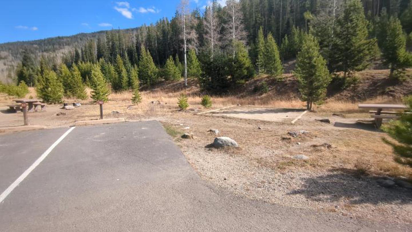 A photo of Site 94 of Loop D at Rocky Mountain National Park Timber Creek CampgroundSite 94 has only one parking spot; the adjacent spot is for another site.