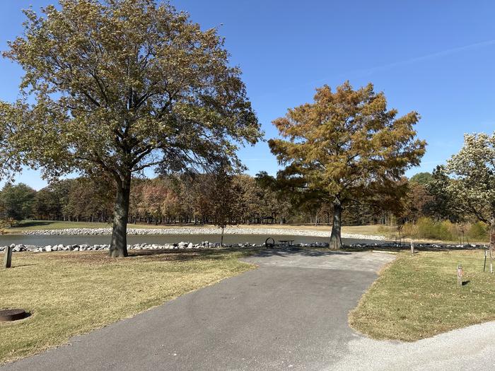 A photo of Site 021 of Loop L1 at Coles Creek Campground with Picnic Table, Electricity Hookup, Fire Pit