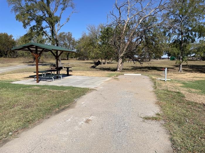 A photo of Site D19 of Loop D at LAKESIDE (OK) with Picnic Table, Electricity Hookup, Fire Pit, Water Hookup