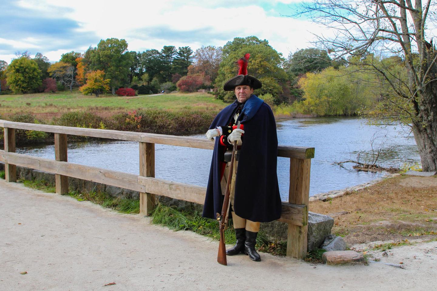 Revolutionary War ReenactmentRevolutionary War reenactor at Minute Man