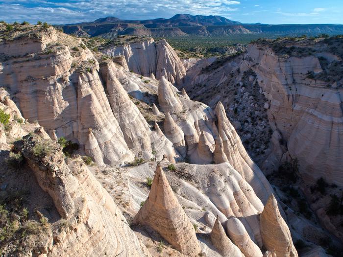 Tent rocks along the edge of a canyon