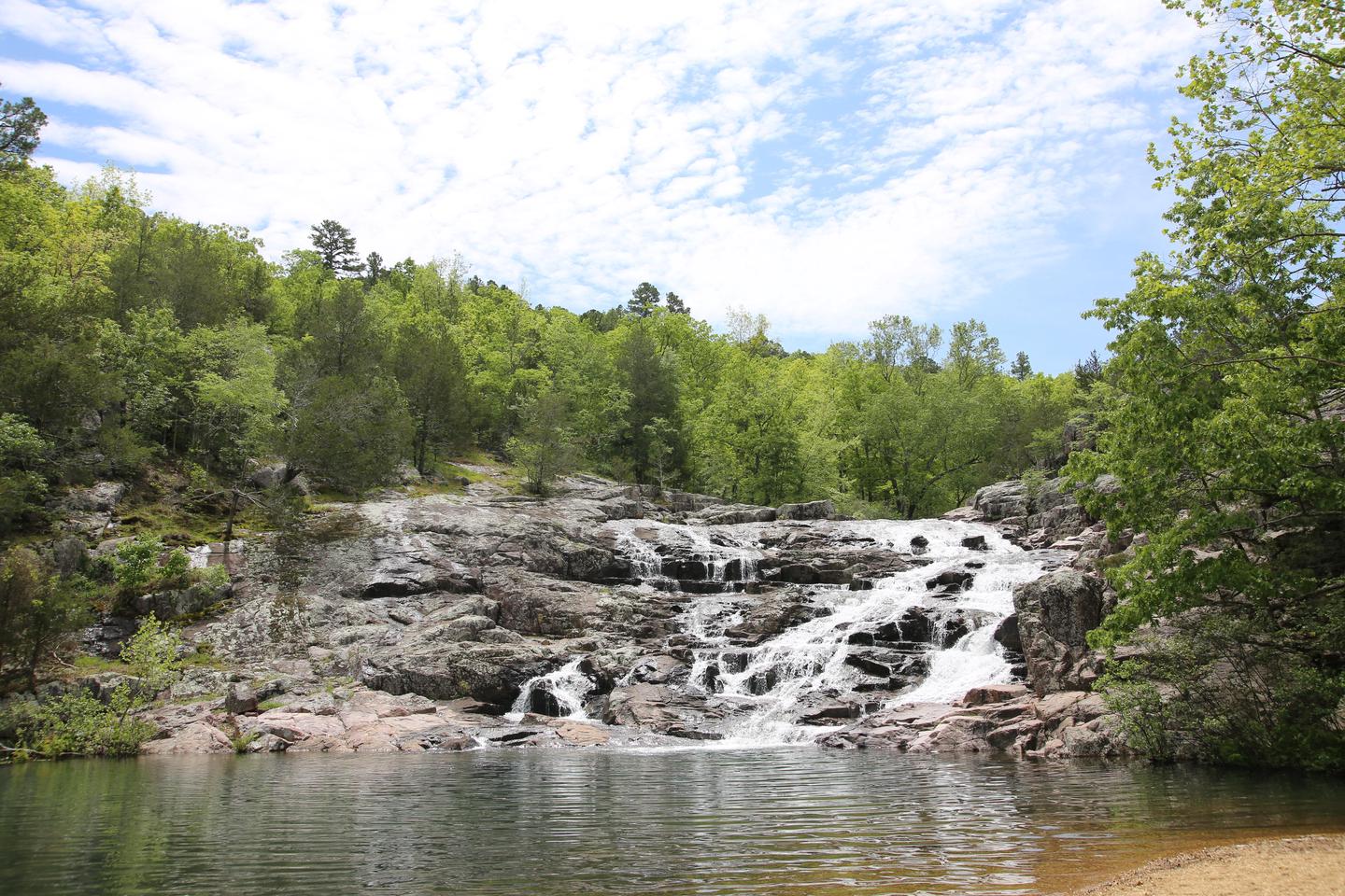 Rocky Falls in SummerRocky Falls is a popular picnic area and swimming hole located near the center of Ozark National Scenic Riverways.