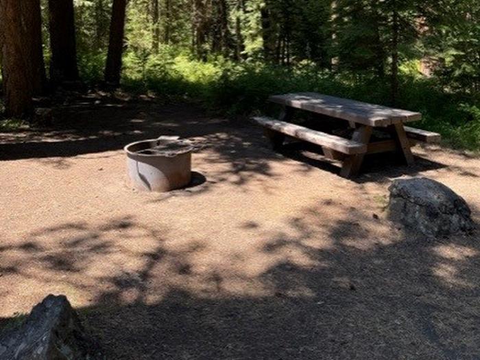 campsite picnic table and fire ringBull Prairie Lake site #3