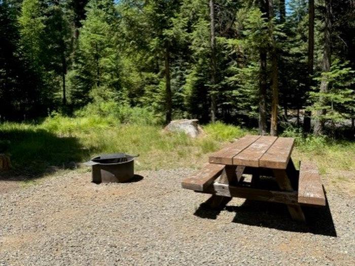 campsite picnic table and fire ringBull Prairie Lake site #5