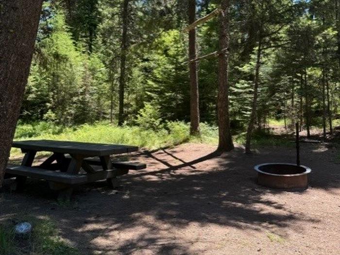 camp site picnic table and fire ringBull Prairie Lake site #7