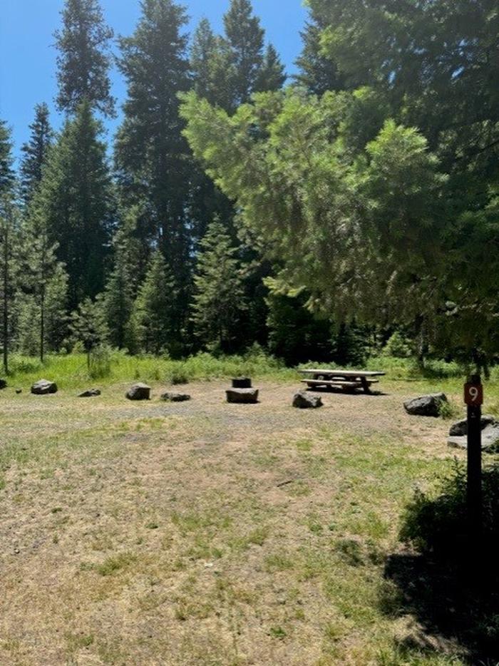 campsite parking area and entrance signBull Prairie Lake site #9