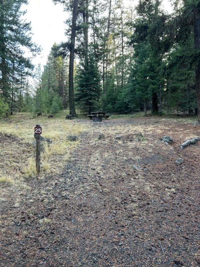 campsite area and entrance signBull Prairie Lake Campground site #25