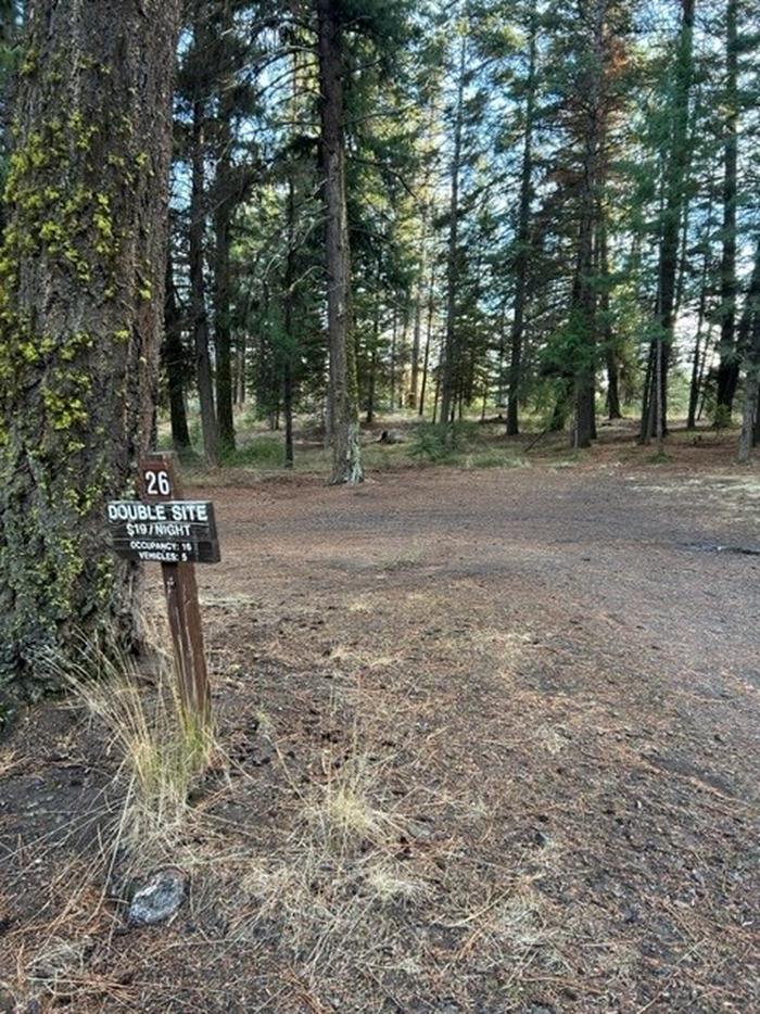 campsite parking area and entrance signBull Prairie Lake Campground site #26