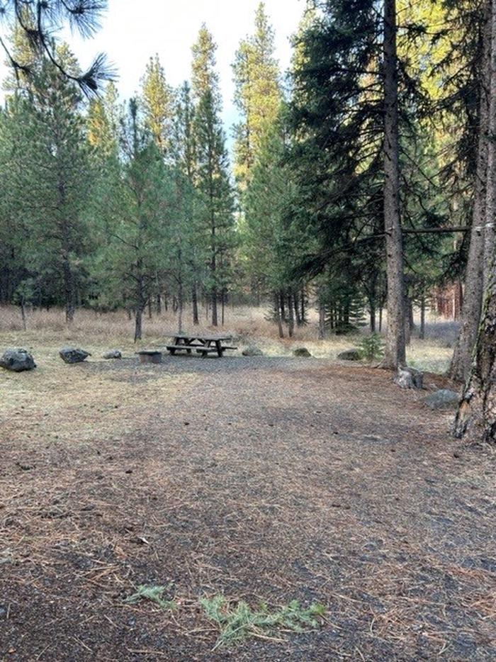 campsite parking area and entrance signBull Prairie Lake Campground site #28