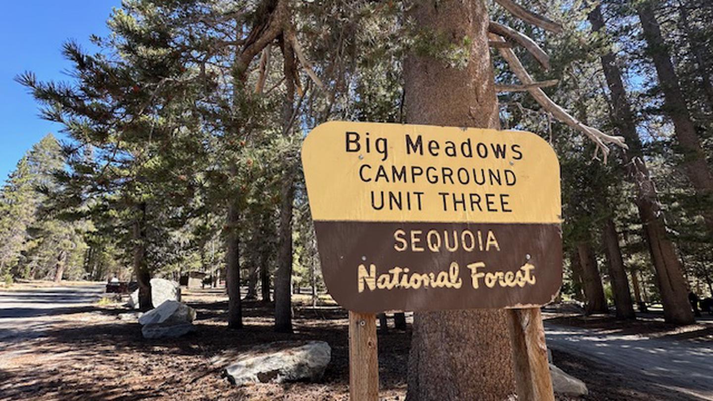 Big Meadow Campground - Unit Three Entrance SignUnit Three Entrance Sign