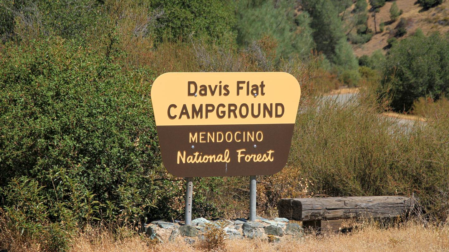 Davis Flat Campground, Mendocino National ForestDavis Flat Campground Sign