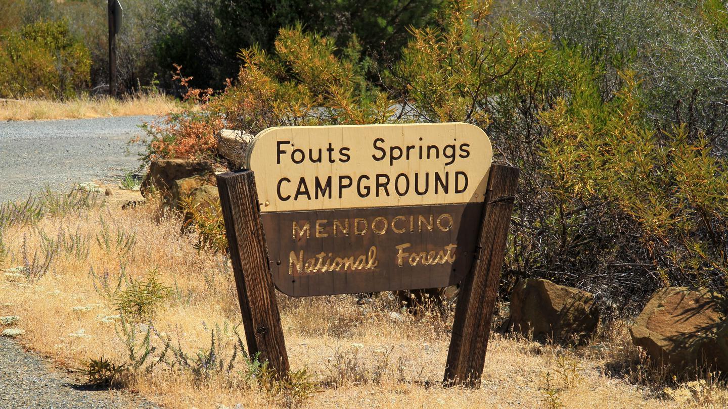 Fouts Springs Campground, Mendocino National ForestFouts Springs Campground Sign