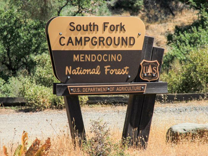 South Fork Campground SignSouth Fork Campground, Mendocino National Forest