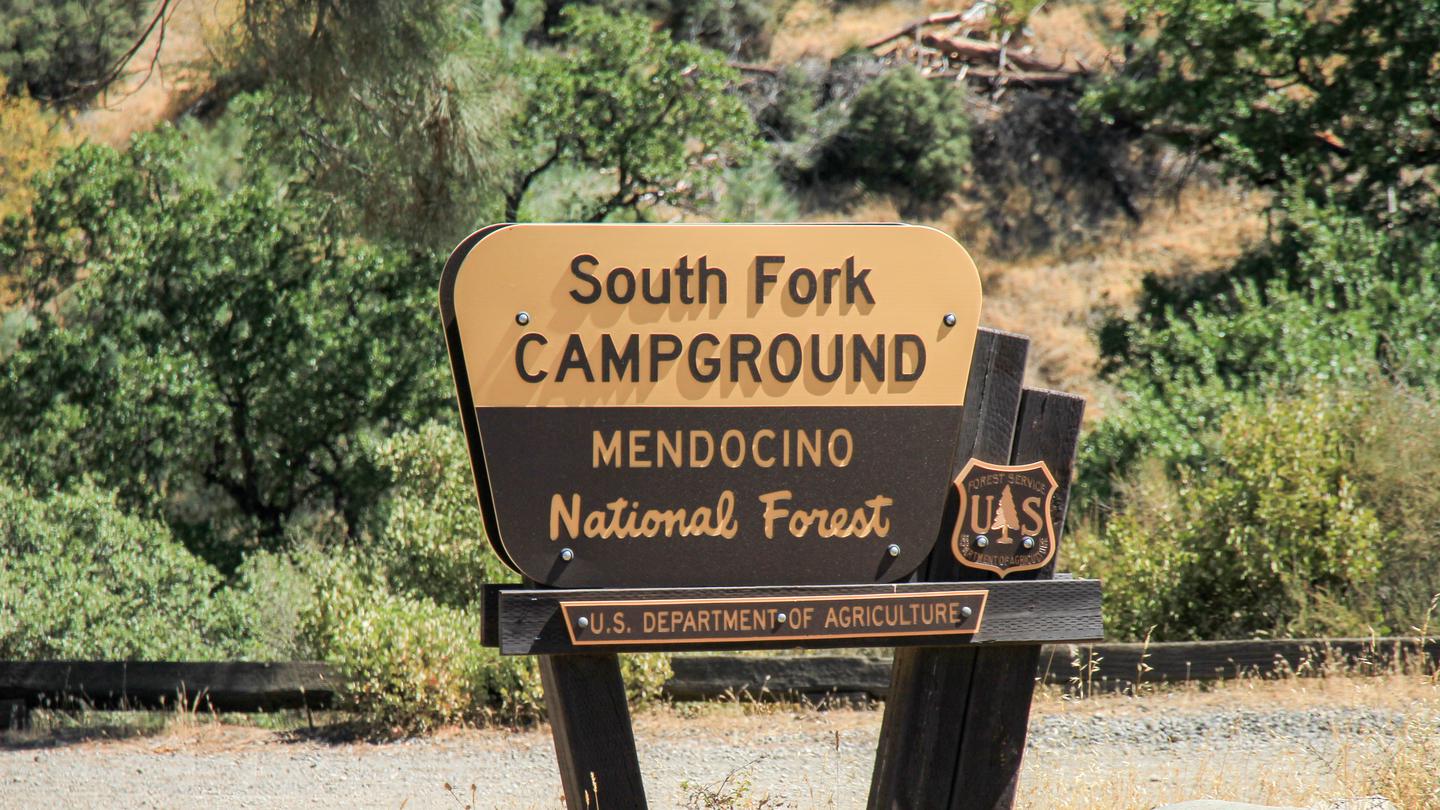 South Fork Campground, Mendocino National Forest, U.S. Department of AgricultureSouth Fork Campground Sign