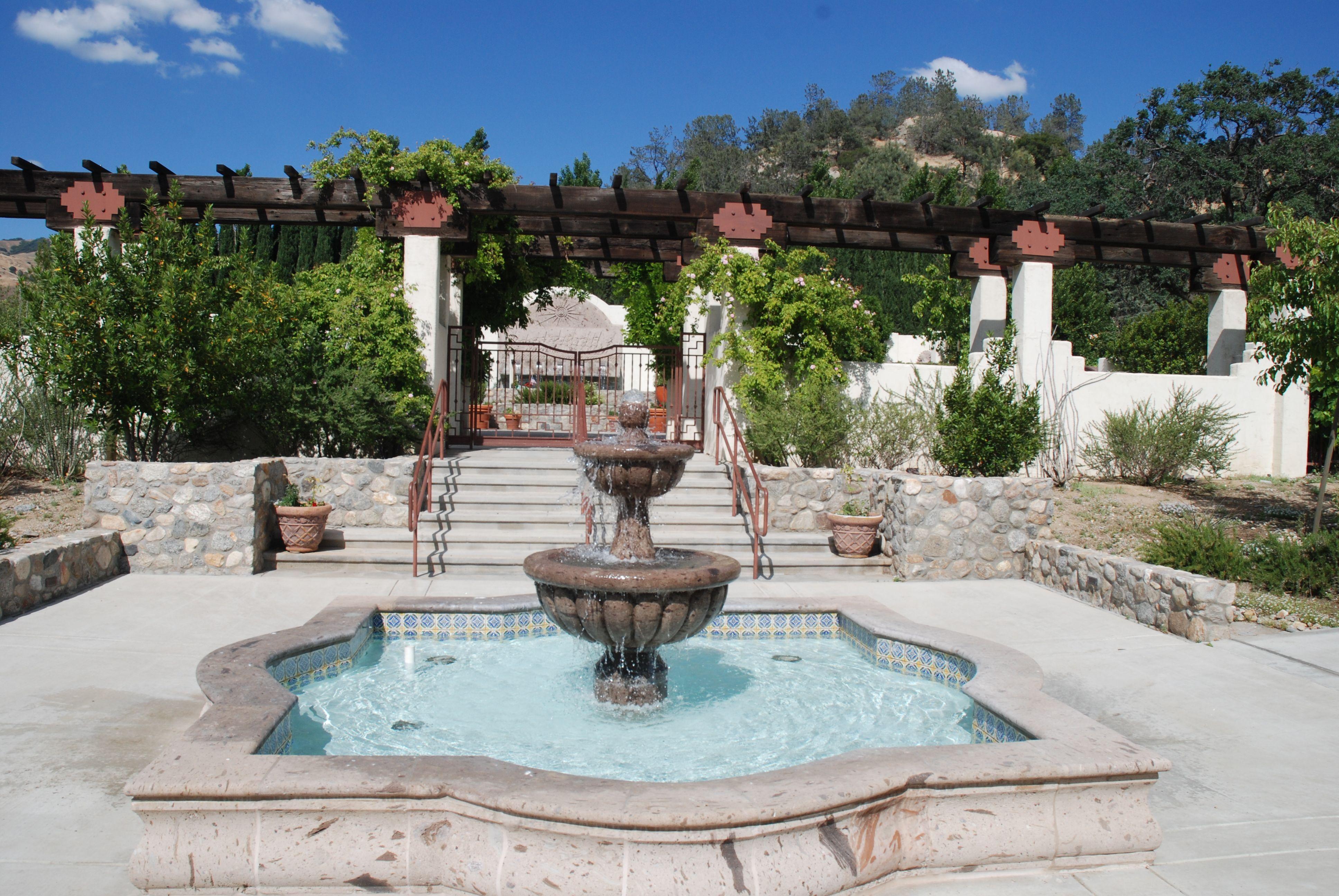 Decorative Fountain Outside the Entrance to the Chavez Memorial Garden