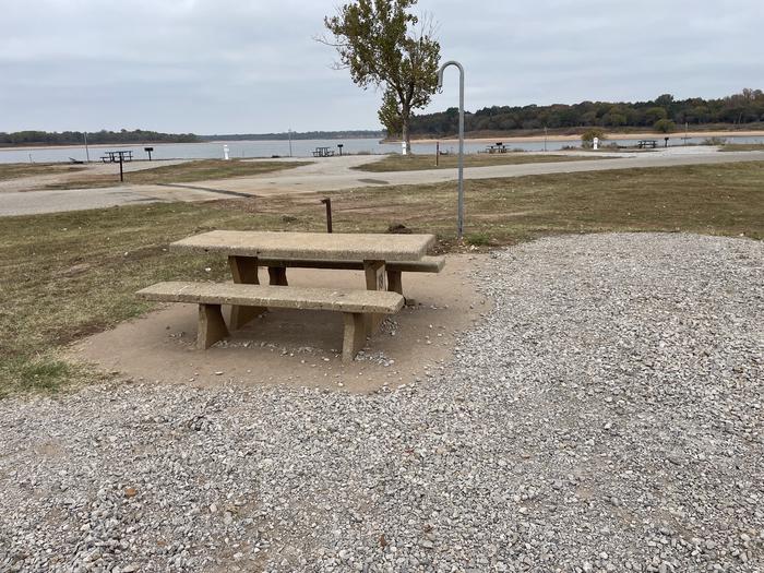 A photo of Site 18 of Loop Appalachia Bay at Appalachia Bay Recreation Area with Boat Ramp, Picnic Table, Electricity Hookup, Fire Pit, Lantern Pole, Water Hookup