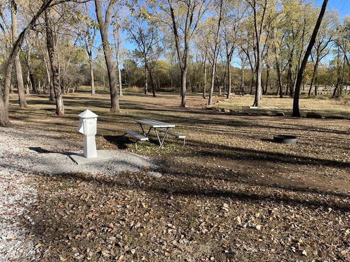 A photo of Site 28 of Loop Appalachia Bay at Appalachia Bay Recreation Area with Boat Ramp, Picnic Table, Electricity Hookup, Fire Pit, Shade, Water Hookup