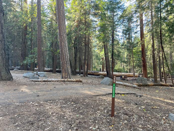 Scene showing parking pad and numbered site postParking pad and site post