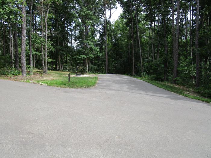 A photo of Site PO1 of Pines Overlook at RED BLUFF CAMPGROUND with Picnic Table, Fire Pit, Shade, Lantern Pole