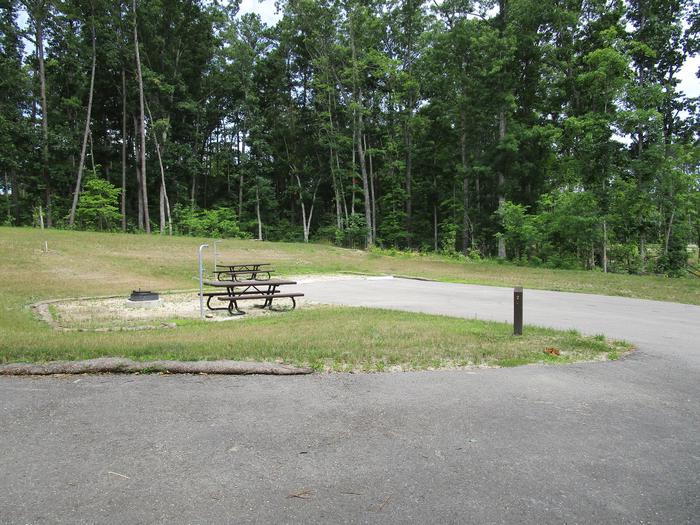 A photo of Site PO2 of Pines Overlook at RED BLUFF CAMPGROUND with Picnic Table, Fire Pit, Lantern Pole