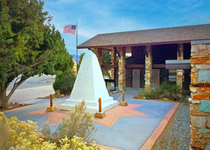 Visitor Center CourtyardFall afternoon looking at the iconic Monument marking the place where the Transcontinental Railroad was completed.