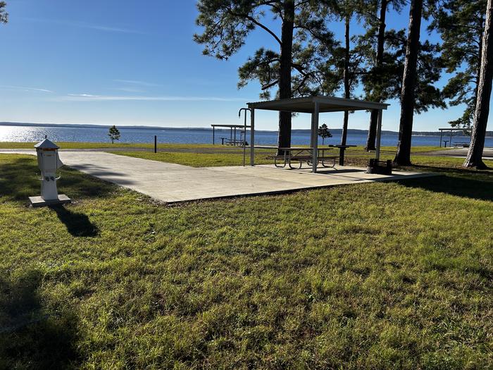 A photo of Site 38 of Loop LOOB at RAYBURN with Picnic Table, Electricity Hookup, Fire Pit, Water Hookup, Lean To / Shelter