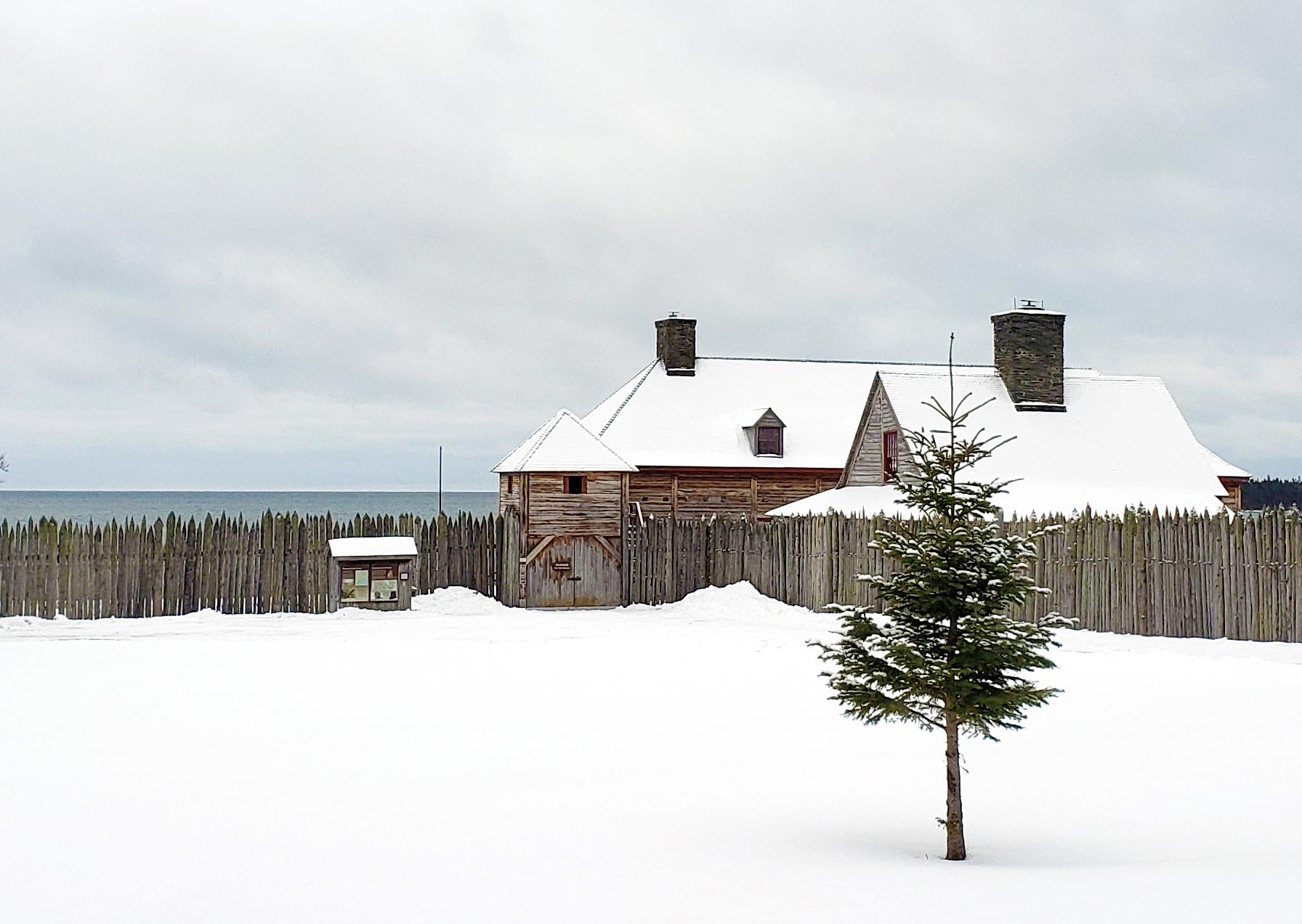 Historic Depot in Snow