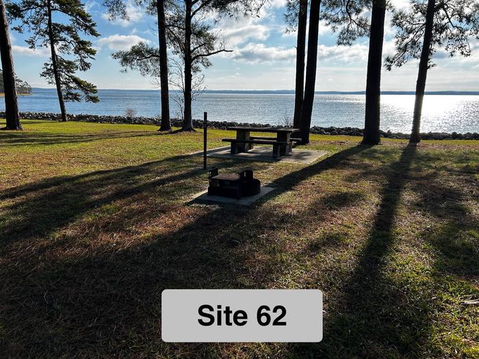 A photo of Site 62 of Loop LOOC at RAYBURN with Picnic Table, Fire Pit, Shade, Waterfront, view to the A photo of Site 62 of Loop LOOC at RAYBURN with Picnic Table, Fire Pit, Shade, Waterfront, view to the northeast. 