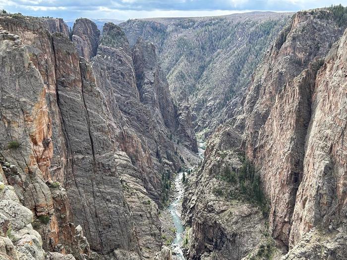 The Gunnison River deep in the Black Canyon, seen from The Narrows ViewThe Gunnison River seen from The Narrows View