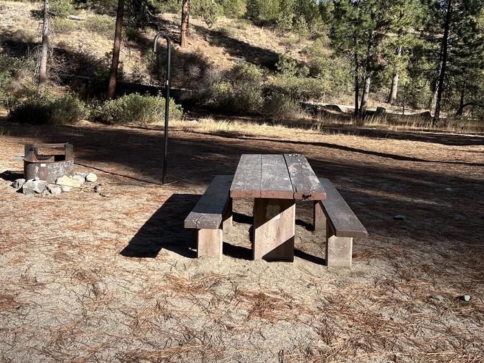 Campsite with picnic table, fire ring, and lantern hookBlack Rock Site 3